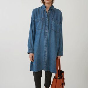 Acne Studios oversized shirt dress in indigo